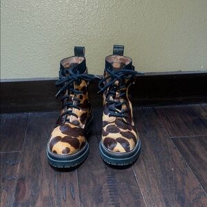 Louise et Cie Leopard Print Combat Boots